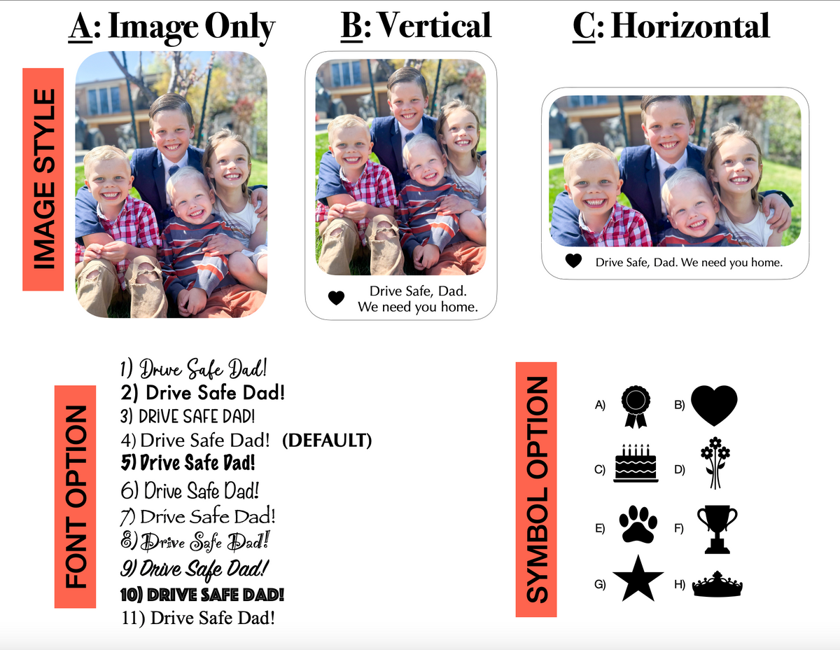 Custom Photo Car Visor Sticker for Gifts for Dad Personalized Father’s Day Gift for Him, Unique Gift for Dad from Son, Daughter, or Mother, Sentimental Keepsake