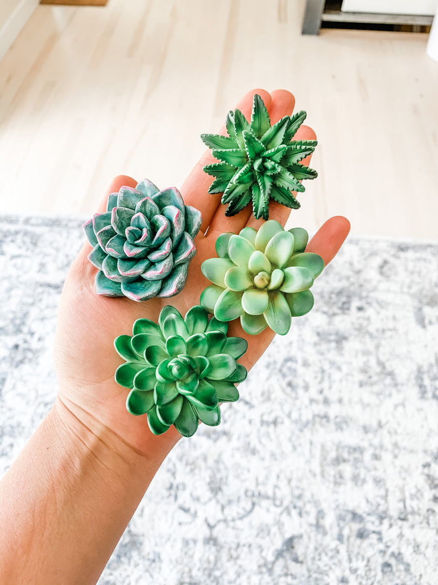 Mini Artificial Succulent Plants in Geometric Plant Pots – MyGift