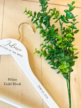 Load image into Gallery viewer, Personalized Bridesmaid Hangers - Wedding Hanger Wooden Engraved Bridal Dress Hanger Name Hangers