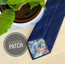 Cargar imagen en el visor de la galería, Permanent Peel &amp; Stick Custom Fabric Photo Patch for Ties for Him