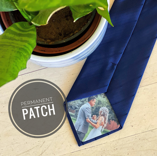 Permanent Peel & Stick Custom Fabric Photo Patch for Ties for Him