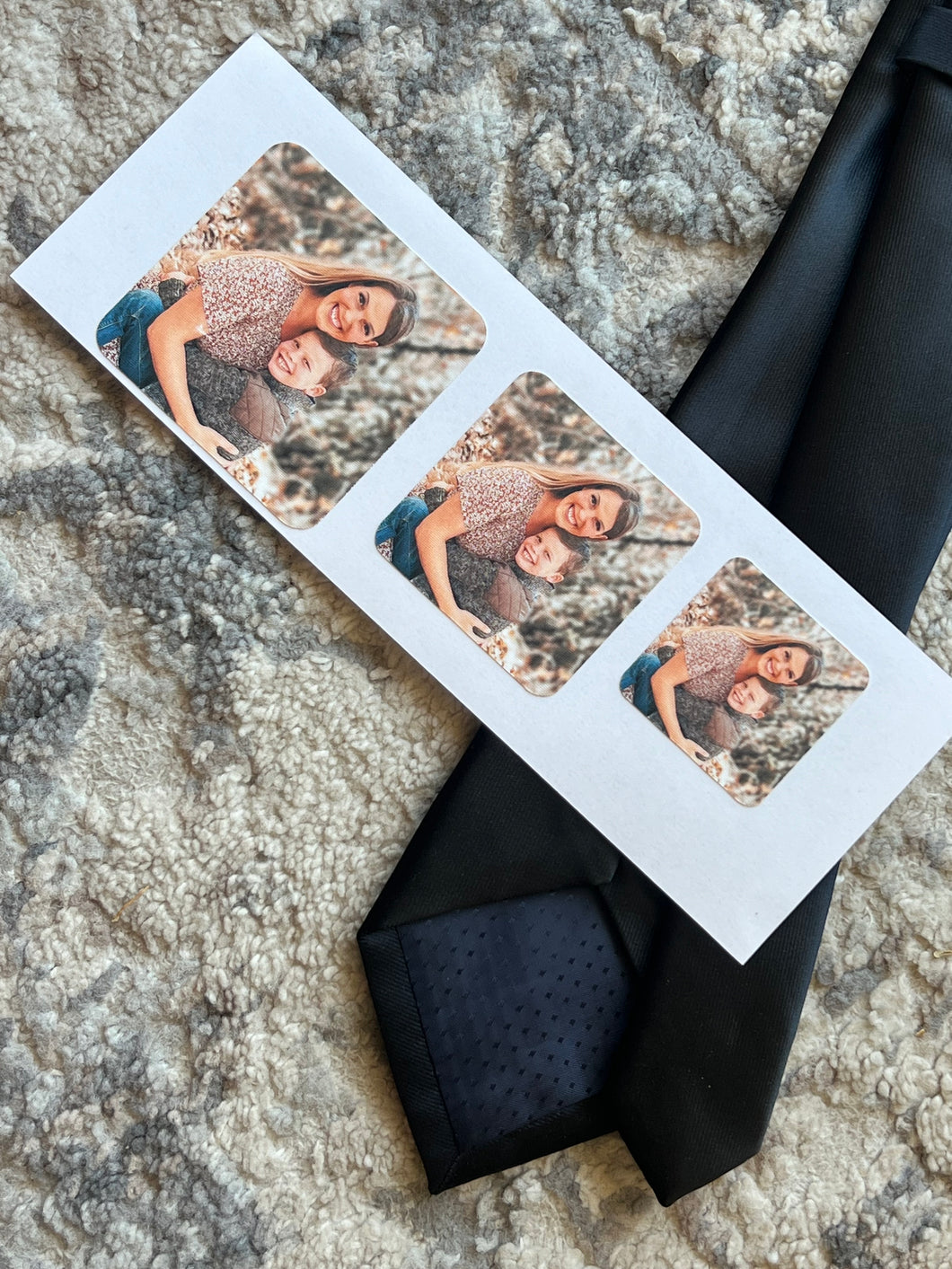 Peel & Stick Permanent or Removable Custom Photo Patch for for ties, suits, bowties, gifts, tie patch, grandpa, dad, wedding, father of the bride, father's day, micro wedding, anniversary
