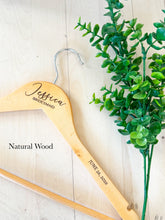 Cargar imagen en el visor de la galería, Personalized Bridesmaid Hangers - Wedding Hanger Wooden Engraved Bridal Dress Hanger Name Hangers