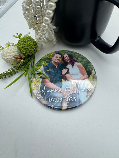Custom Photo Round 3.5" Photo Coaster | Gift giving, wedding favors, personalized