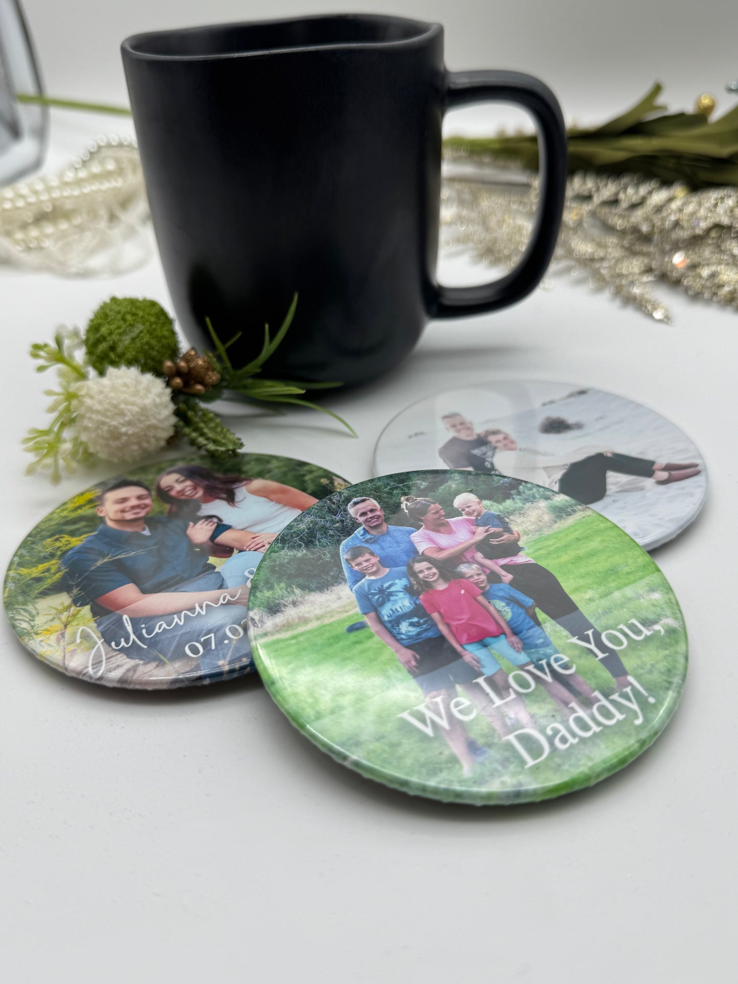 Custom Photo Round 3.5" Photo Coaster | Gift giving, wedding favors, personalized