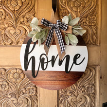 Load image into Gallery viewer, 16” Farmhouse &quot;Home” Door Hanging Sign